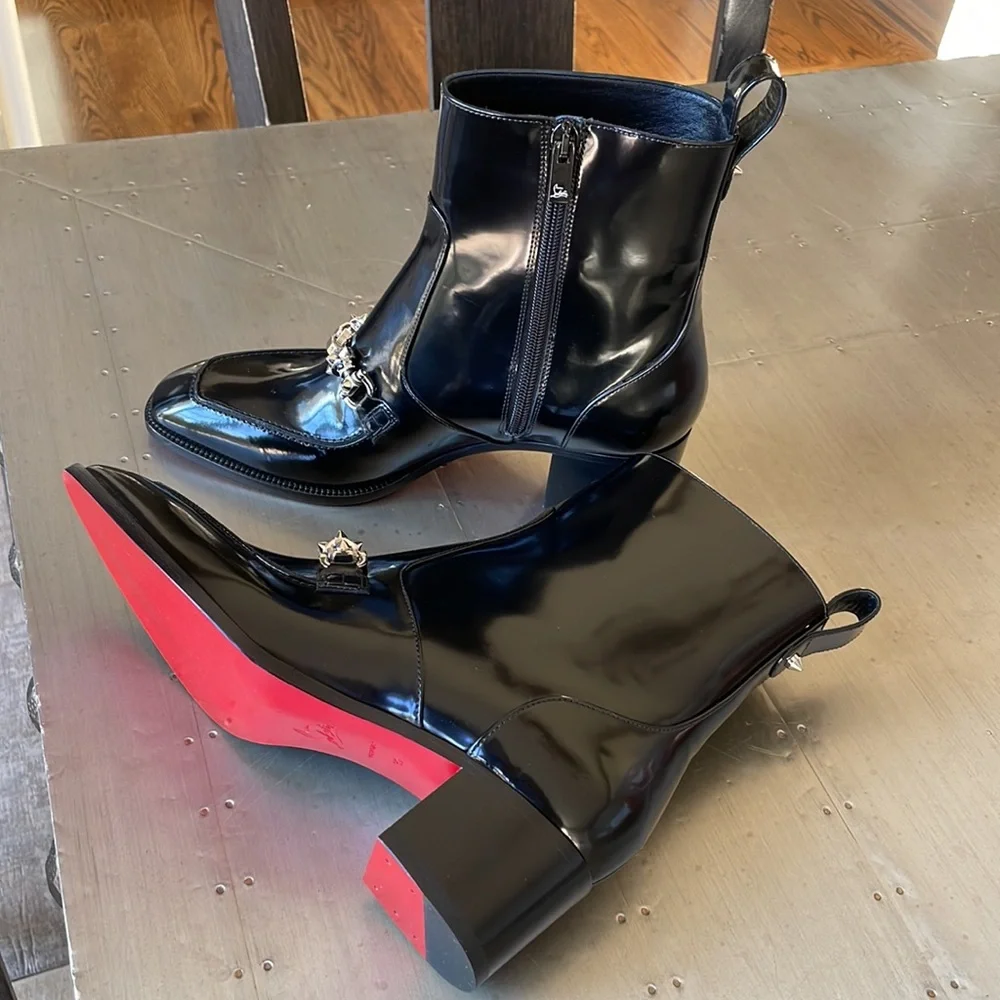 Christian louboutin mayerswing donna 55mm black classic boot bootie sz 39 - Picture 5 of 10